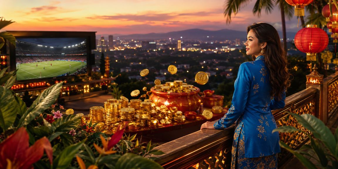 Peminat bola sepak Malaysia berpakaian baju kurung mengikuti pertaruhan dengan telefon pintar